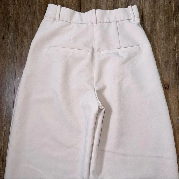 Abercrombie Sloane Tailored Pant 25 0 L Tall wide leg Trousers ivory old money - Picture 13 of 14
